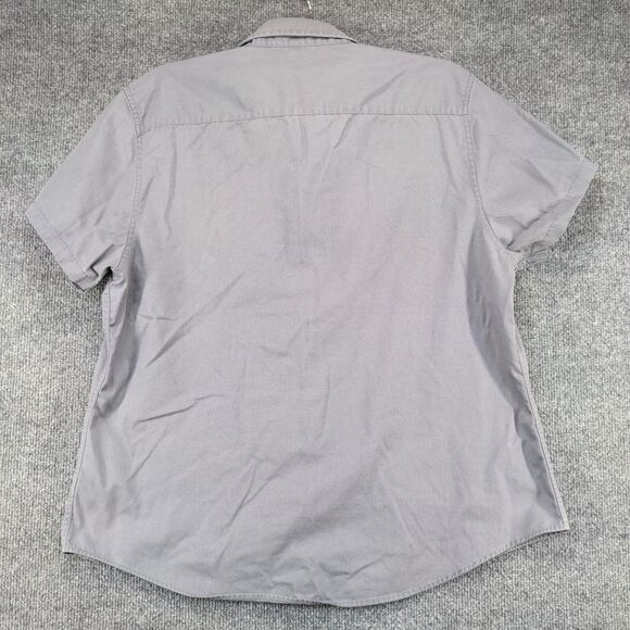 Port Authority Women's Button Front Shirt Gray XL Wood-Mizer Short Sleeve - Picture 6 of 15